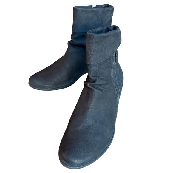 Mephisto Seddy Scrunchy Ankle Boots w Cuffs Matte Black Nubuck Leather size 9.5 - Picture 14 of 16